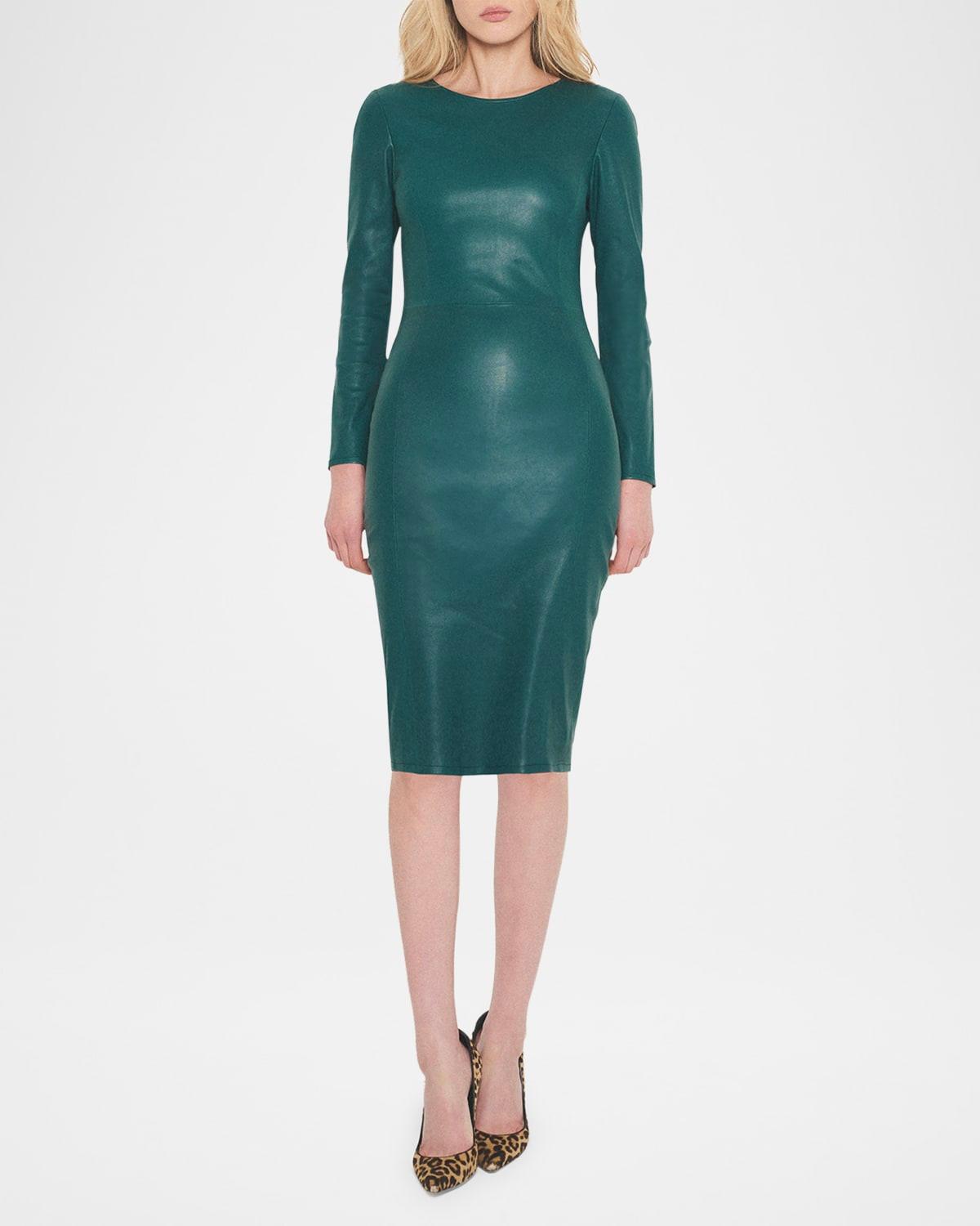 mrs. smith stretch leather knee-length dress
