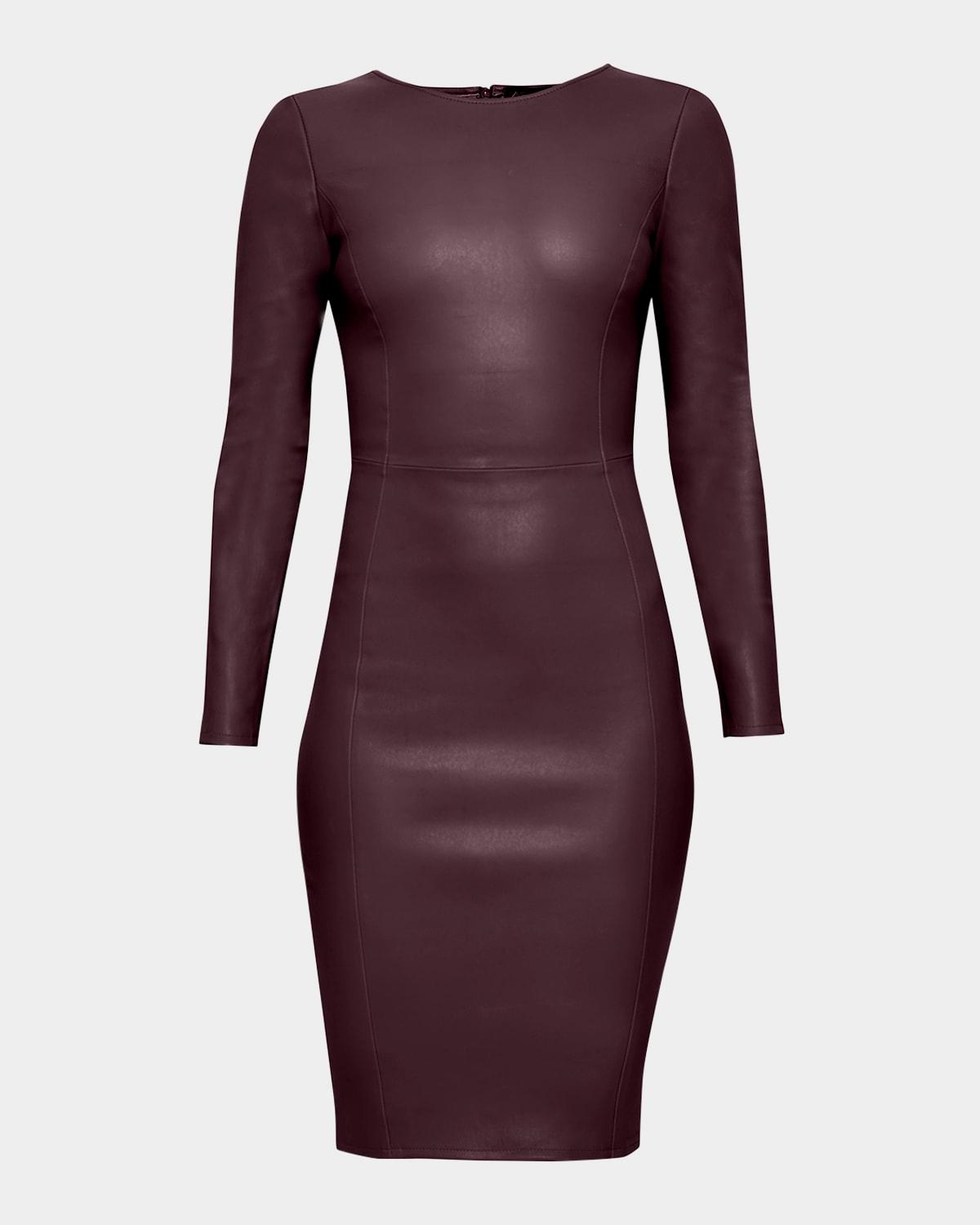 mrs. smith stretch leather knee-length dress