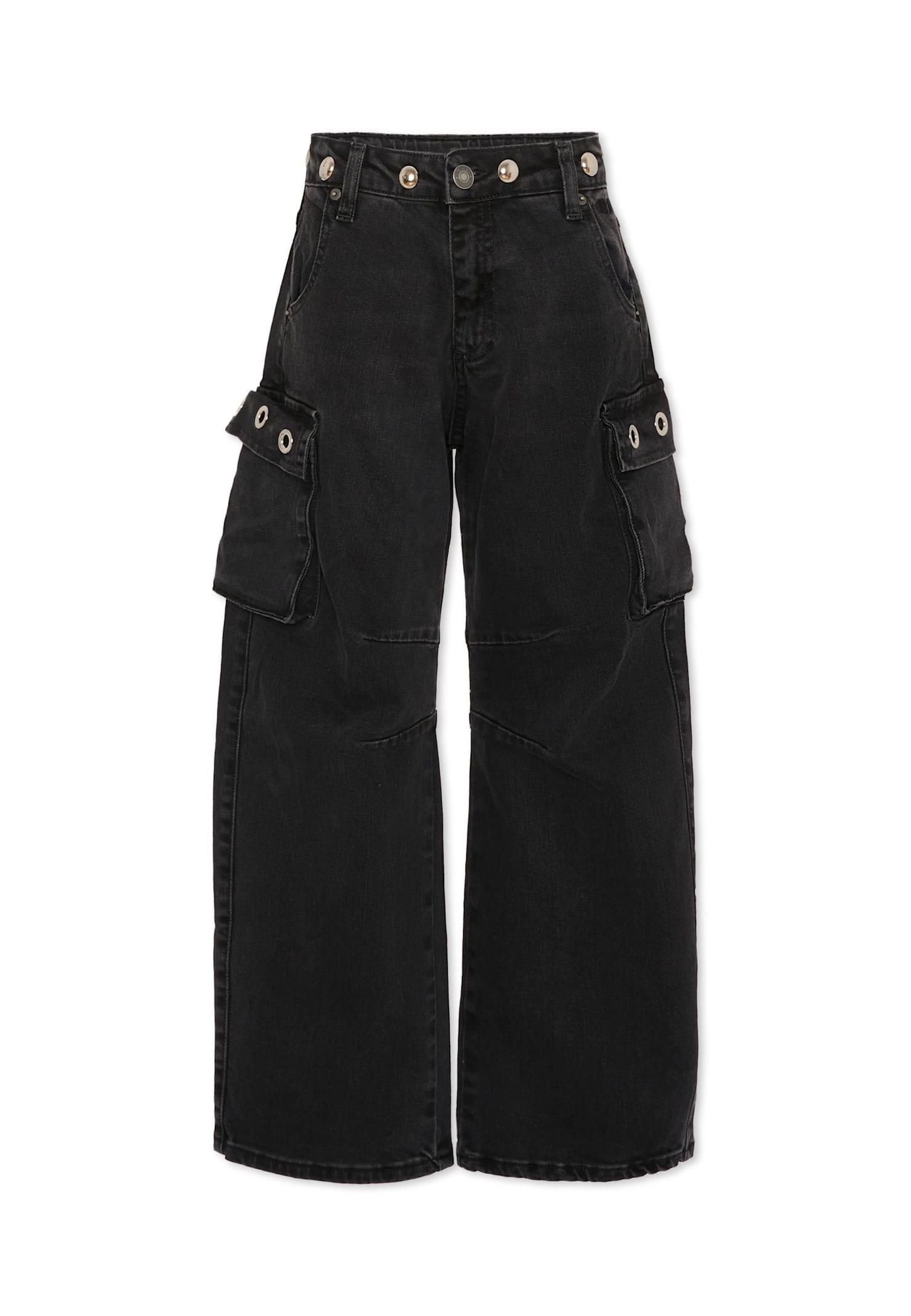 msgm black jeans for girl with studs