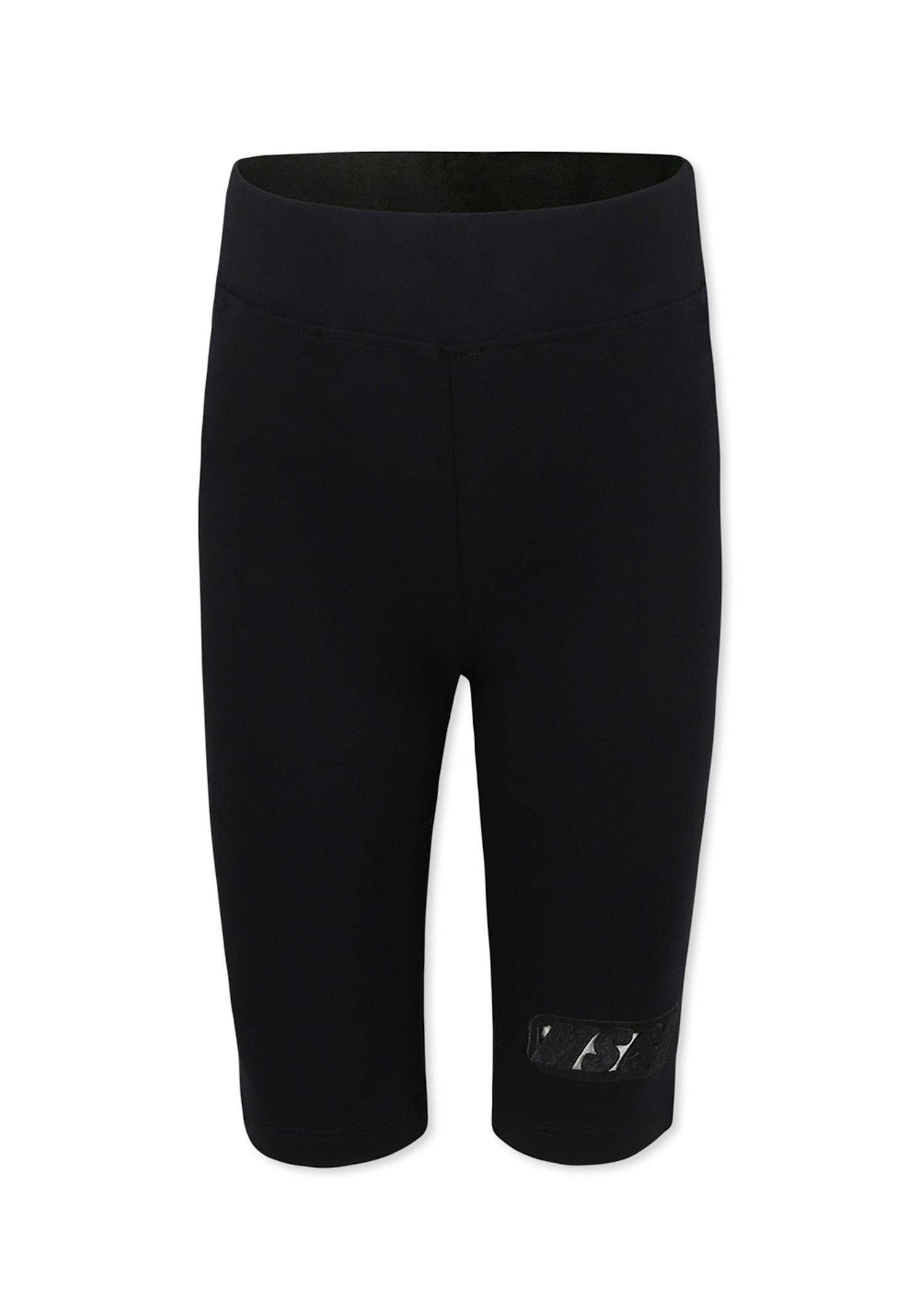 msgm black shorts for girl with logo