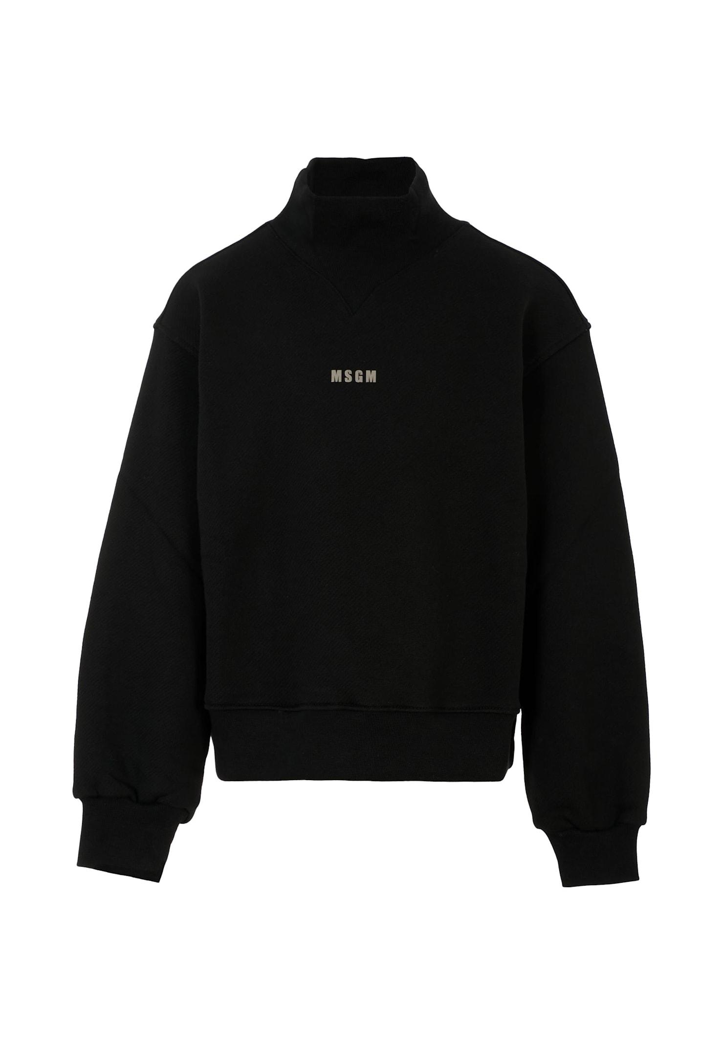 msgm black sweatshirt for girl with logo