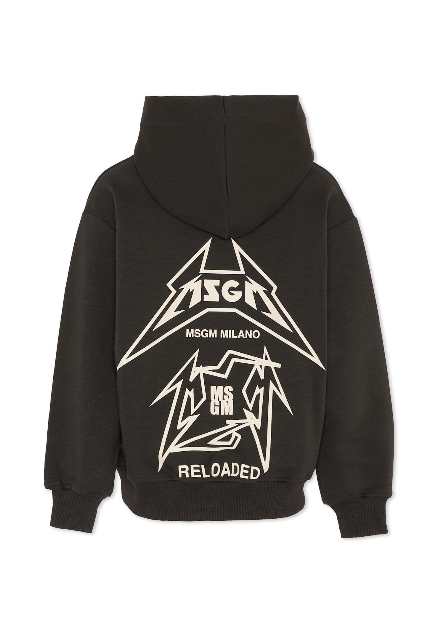 msgm black sweatshirt for girl with logo