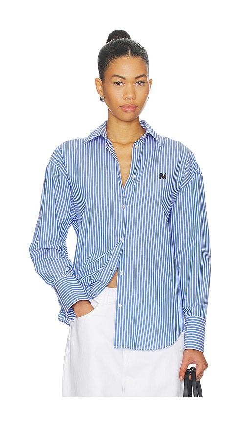 msgm button up shirt in blue.