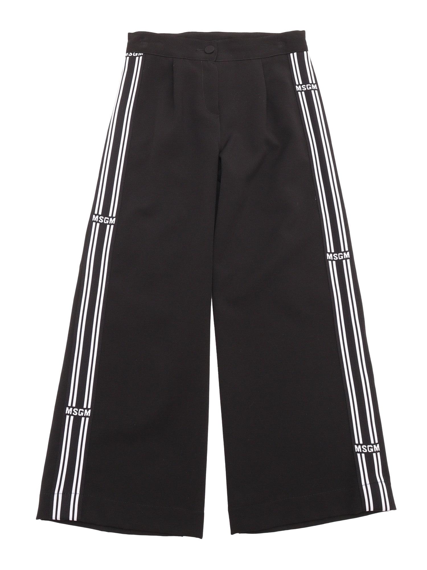 msgm fabric tecnical pants girl nero/black