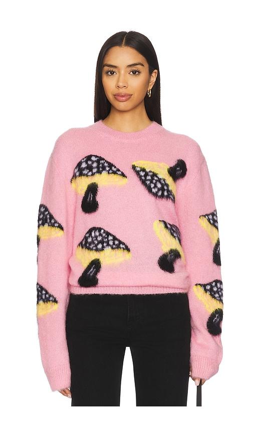 msgm fantasy mushroom sweater in pink.