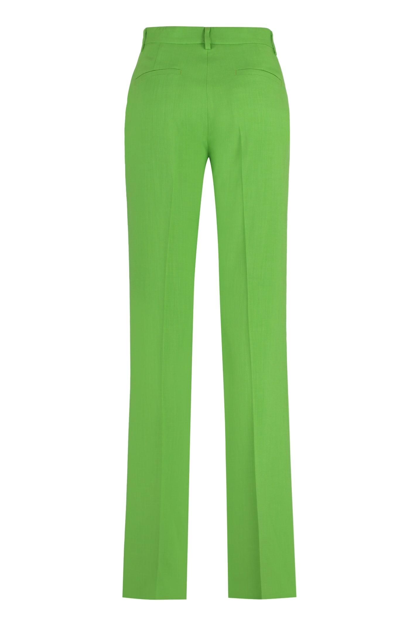 msgm flared viscose trousers