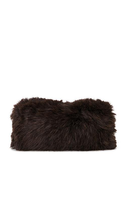 msgm fluffy pouch in brown.
