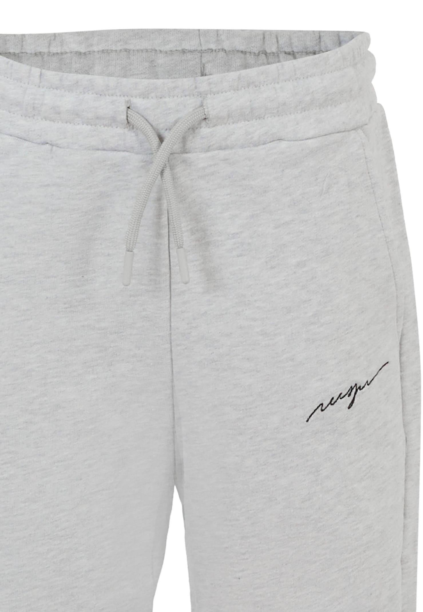 msgm grey trousers for girl with logo