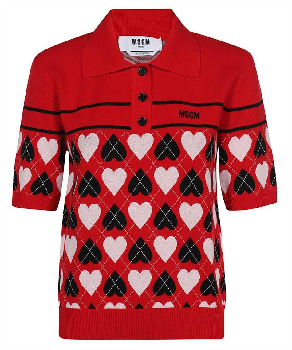msgm jacquard knit polo shirt