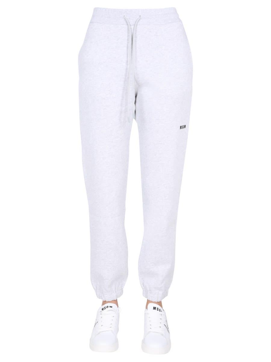msgm jogging pants with logo print