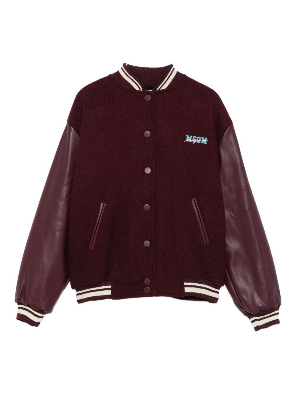 msgm kids cotton bomber jacket