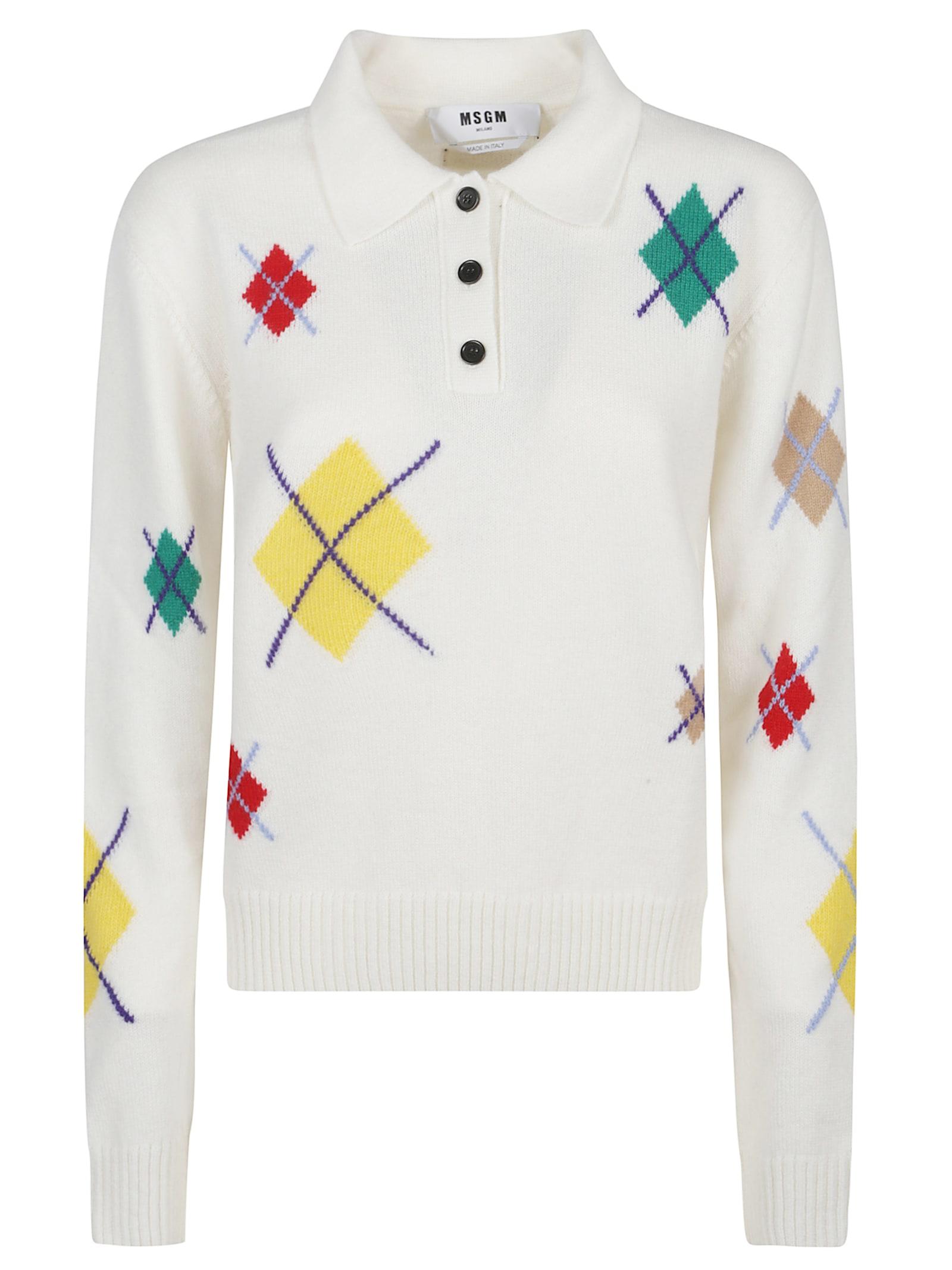msgm knitted polo shirt