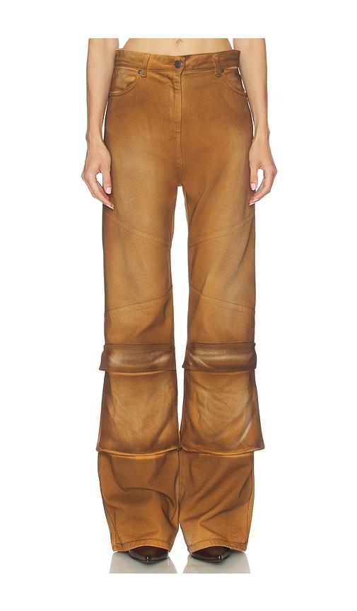 msgm overdyed spray pant in beige.