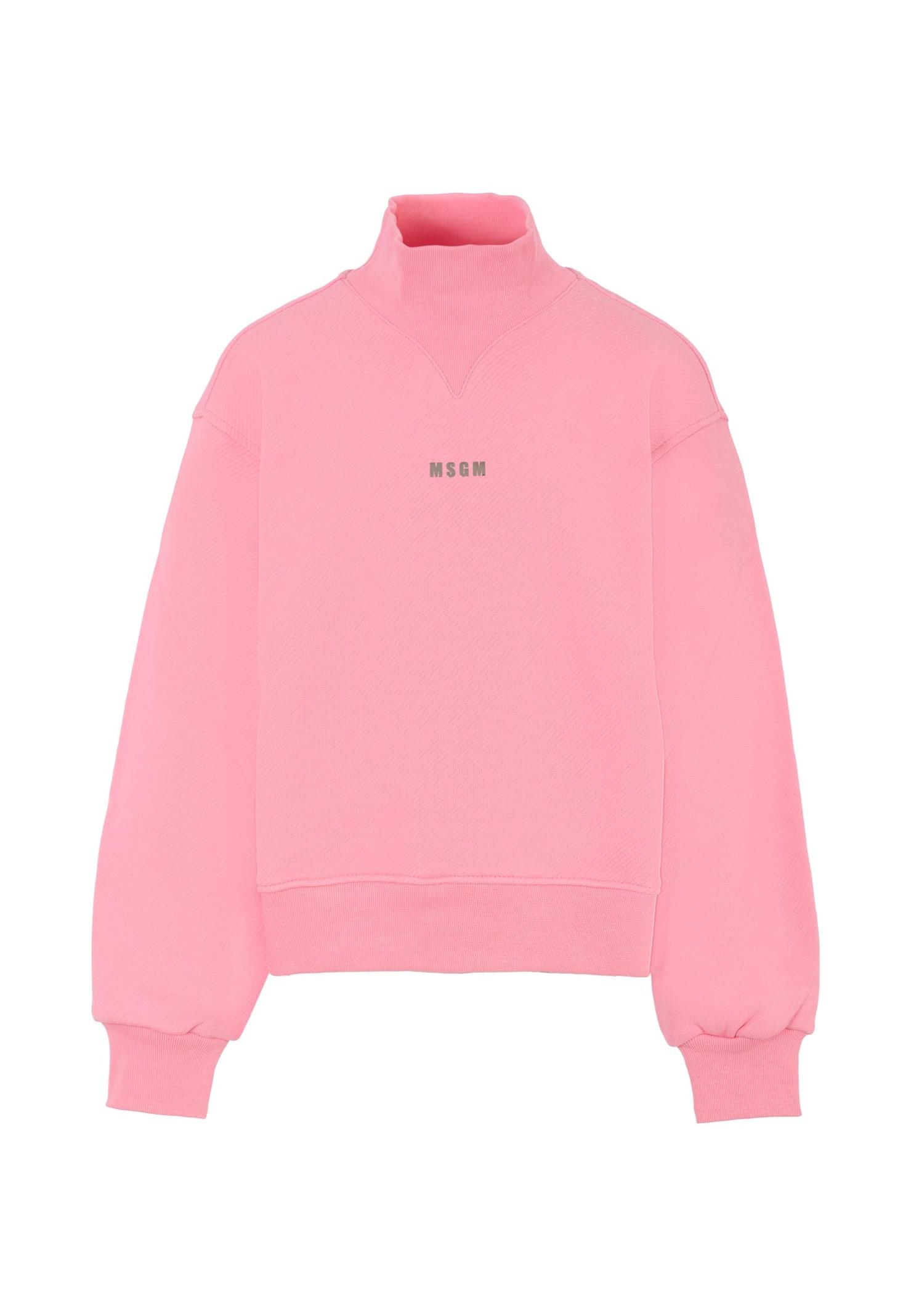 msgm pink sweatshirt for girl with logo