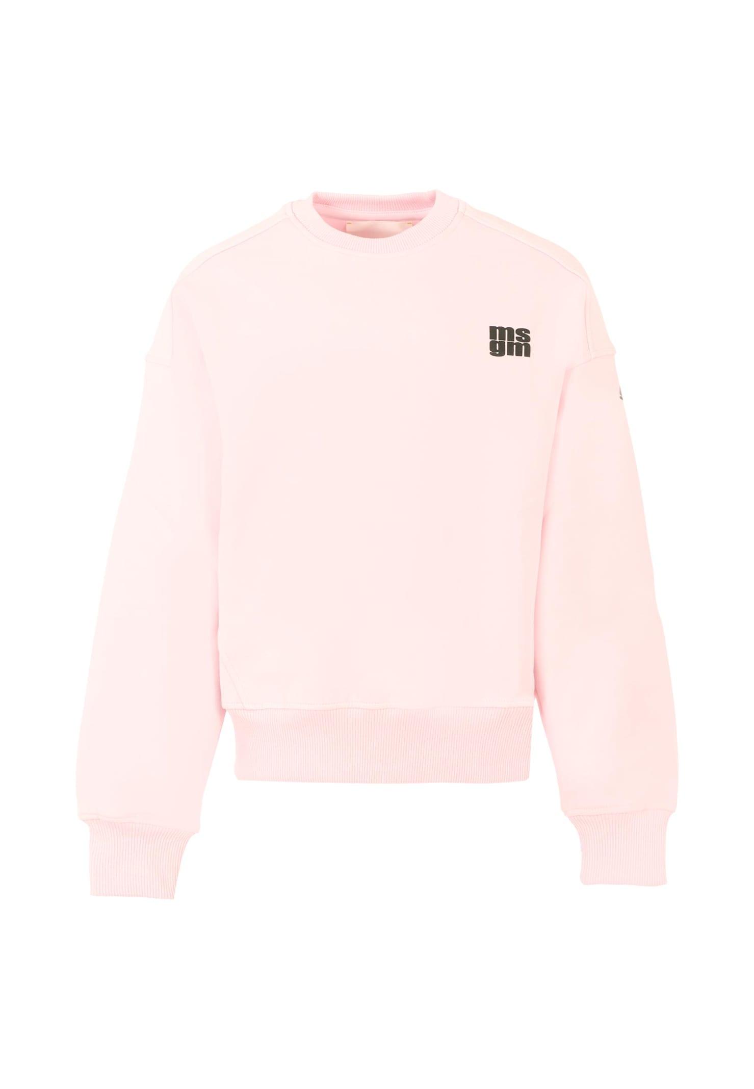 msgm pink sweatshirt for girl with logo