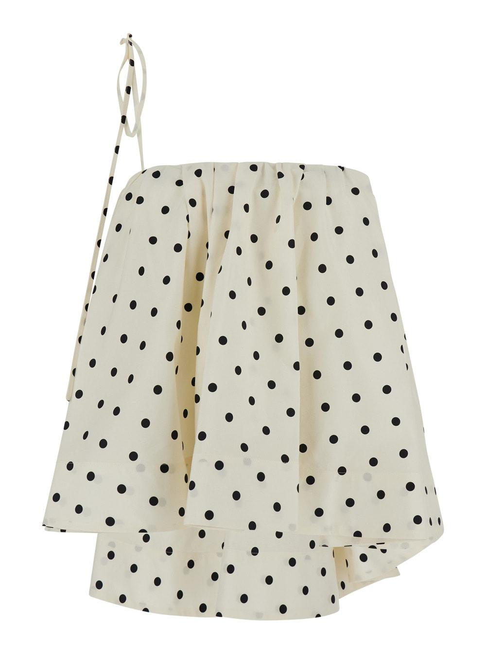 msgm pois top white with polka dot details in cotton women