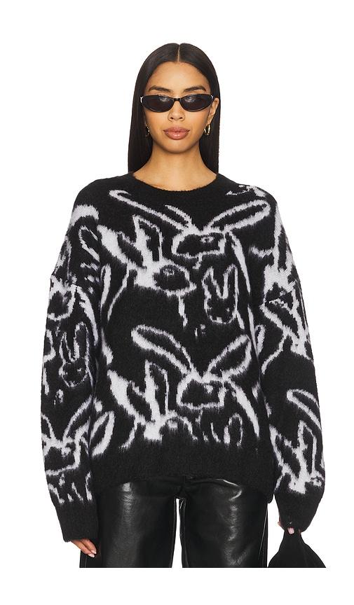 msgm sketched bunnies sweater in black.