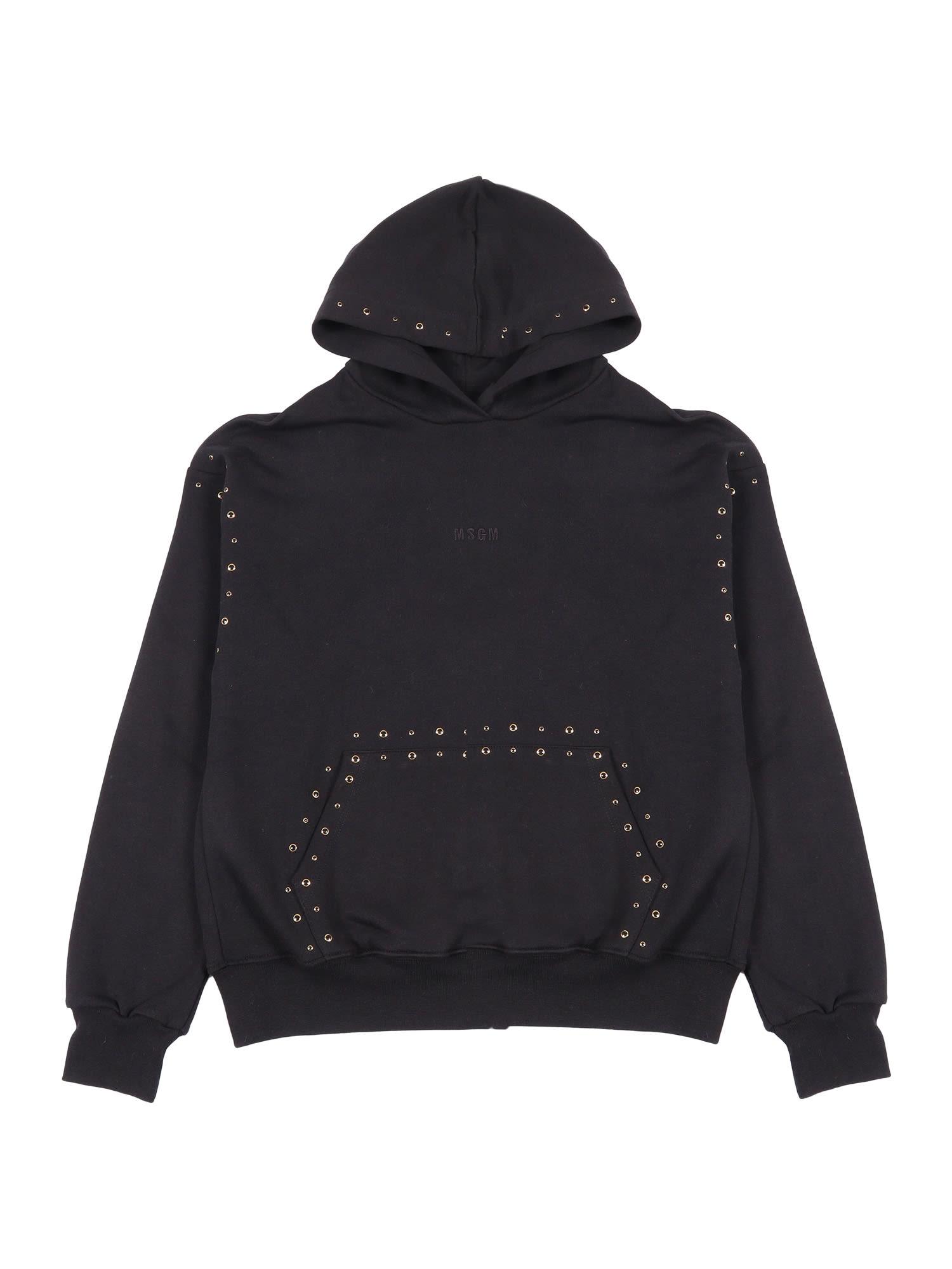 msgm studded fleece hoodie girl