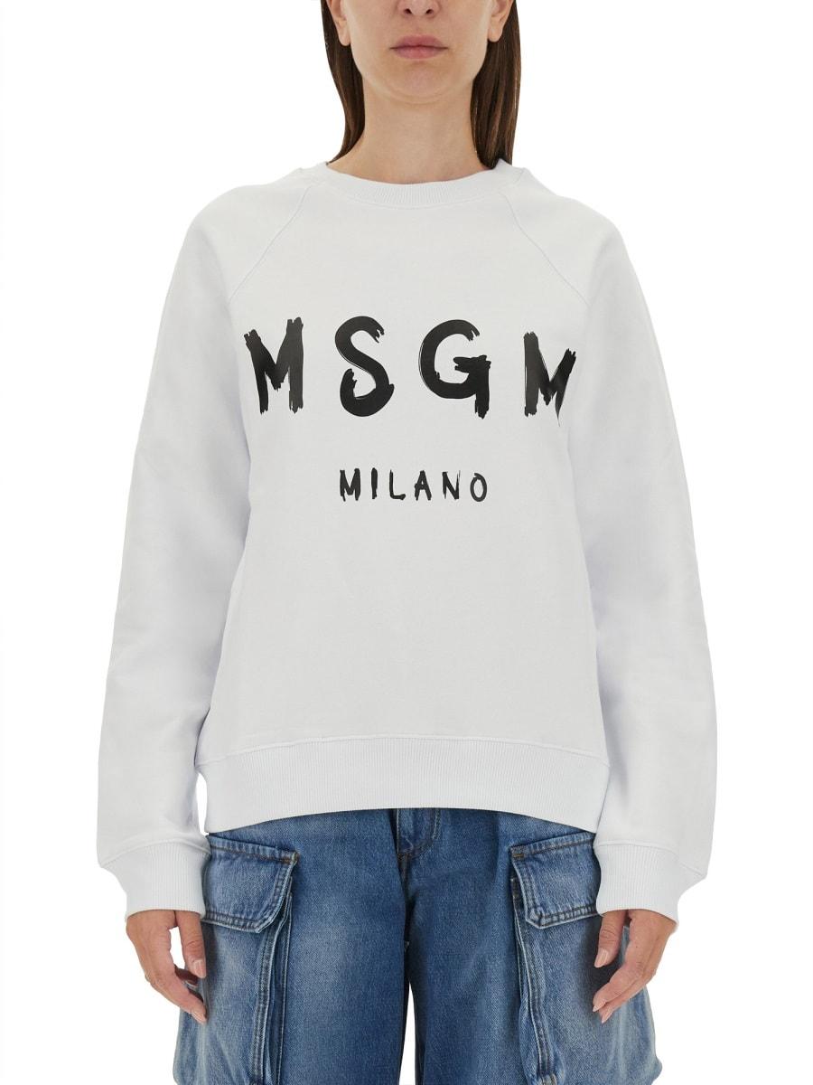 msgm sweatshirt with brushed logo print