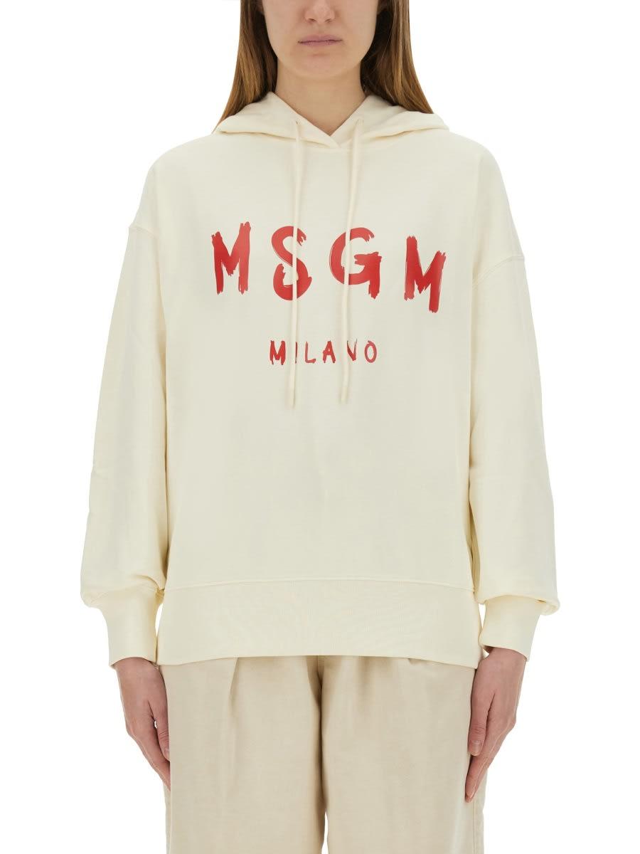 msgm sweatshirt with brushed logo