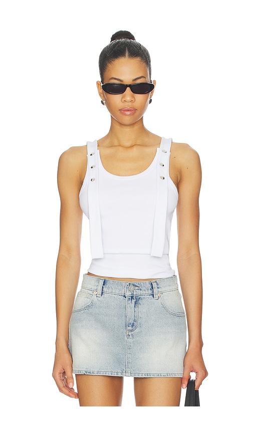 msgm tank top in white.