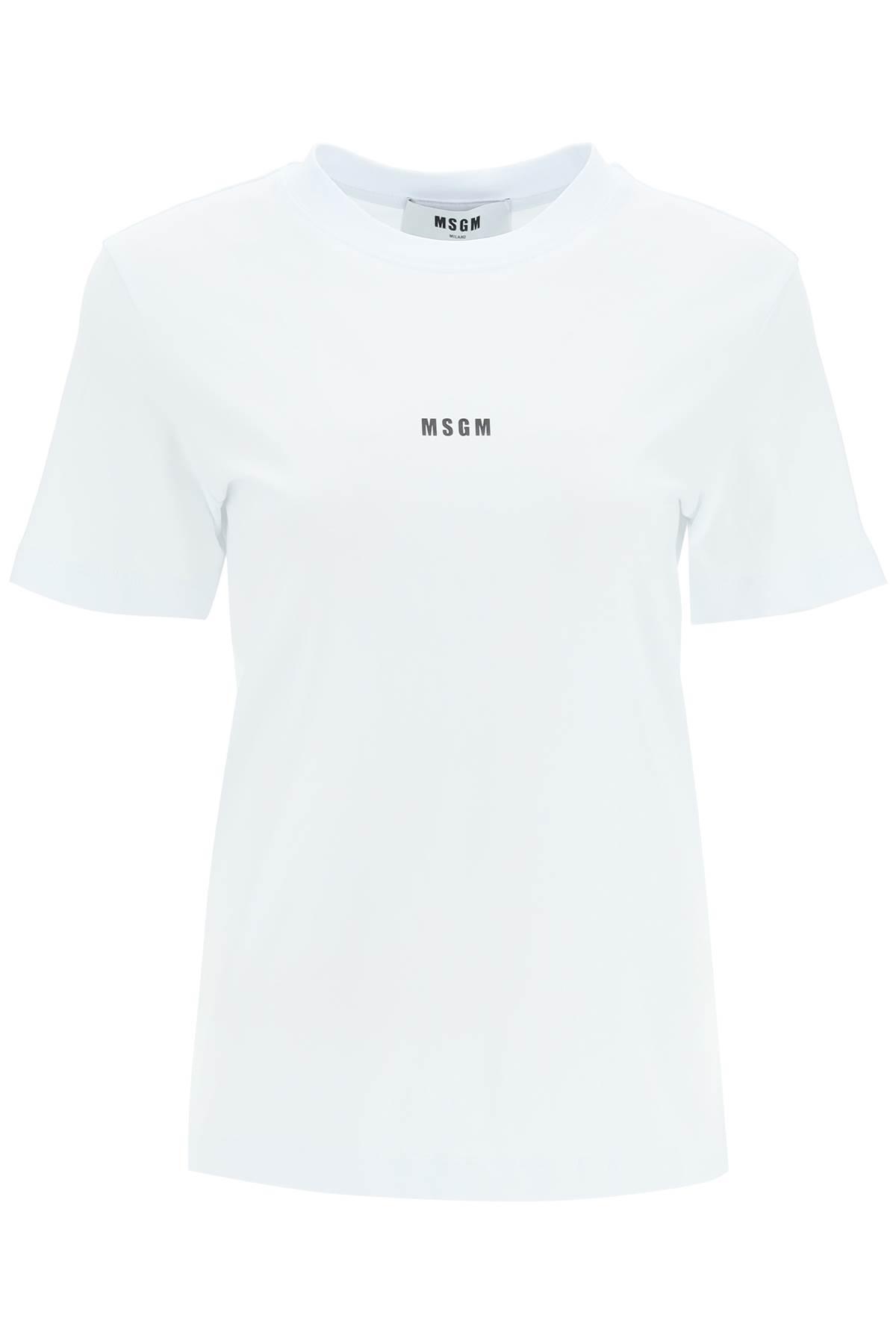 msgm white t-shirt with black micro logo