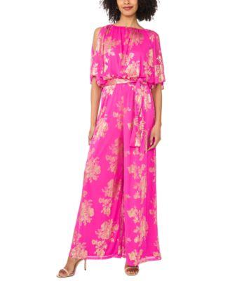 msk womens blouson crewneck jumpsuit
