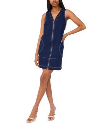msk womens sleeveless v neck dress