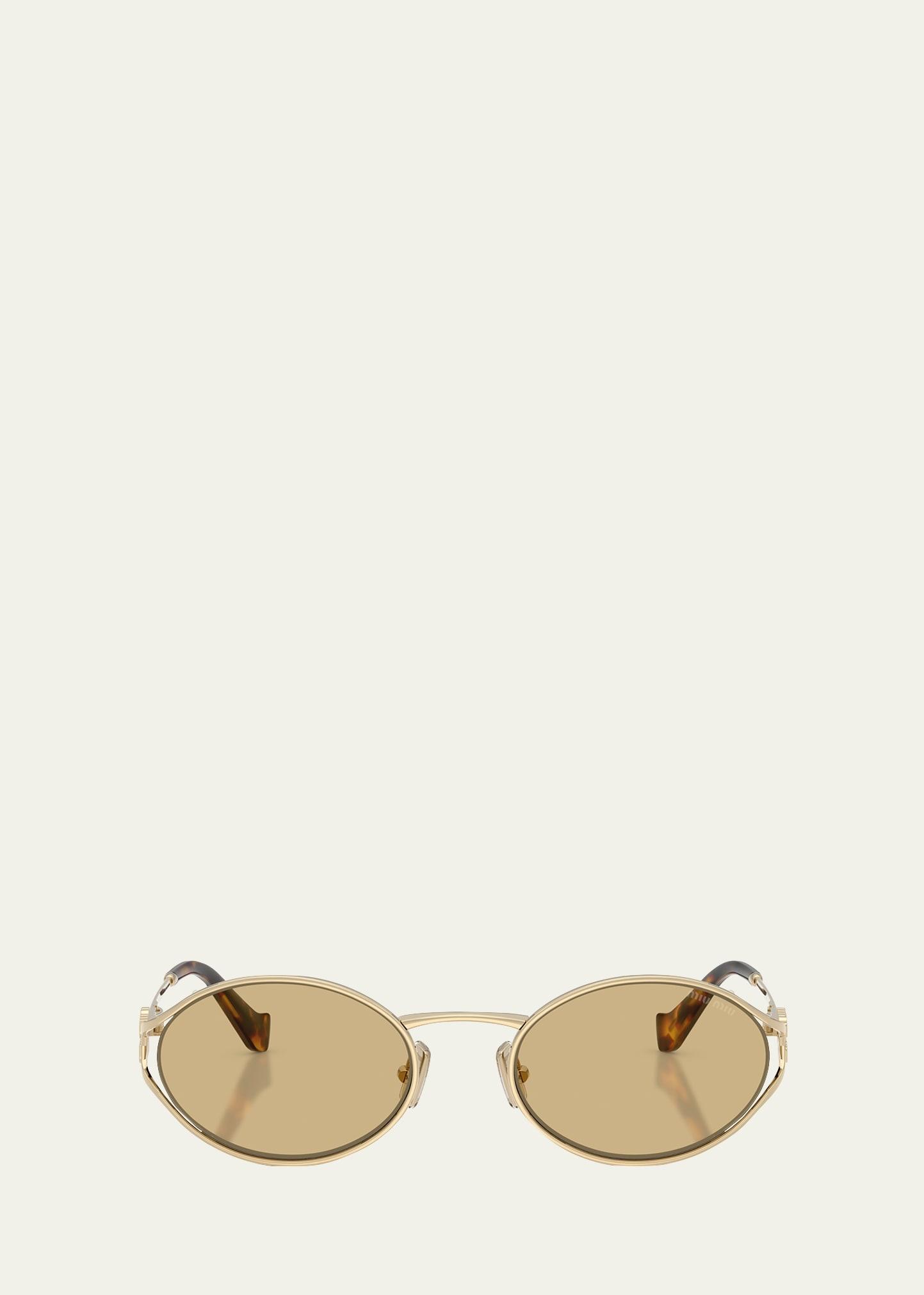 mu 52ys metal oval sunglasses