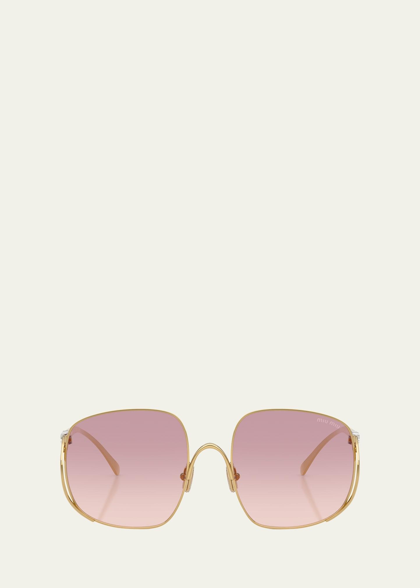 mu a57s metal square sunglasses