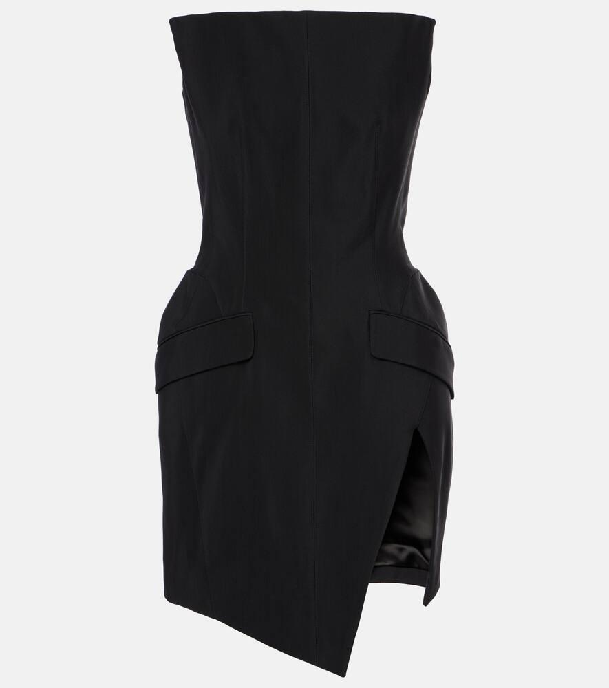 mugler crêpe bustier dress