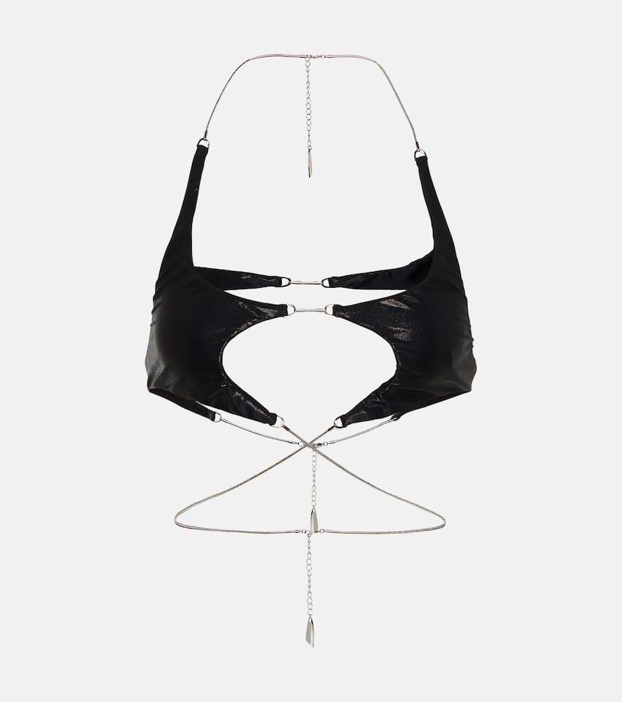 mugler cutout bikini top