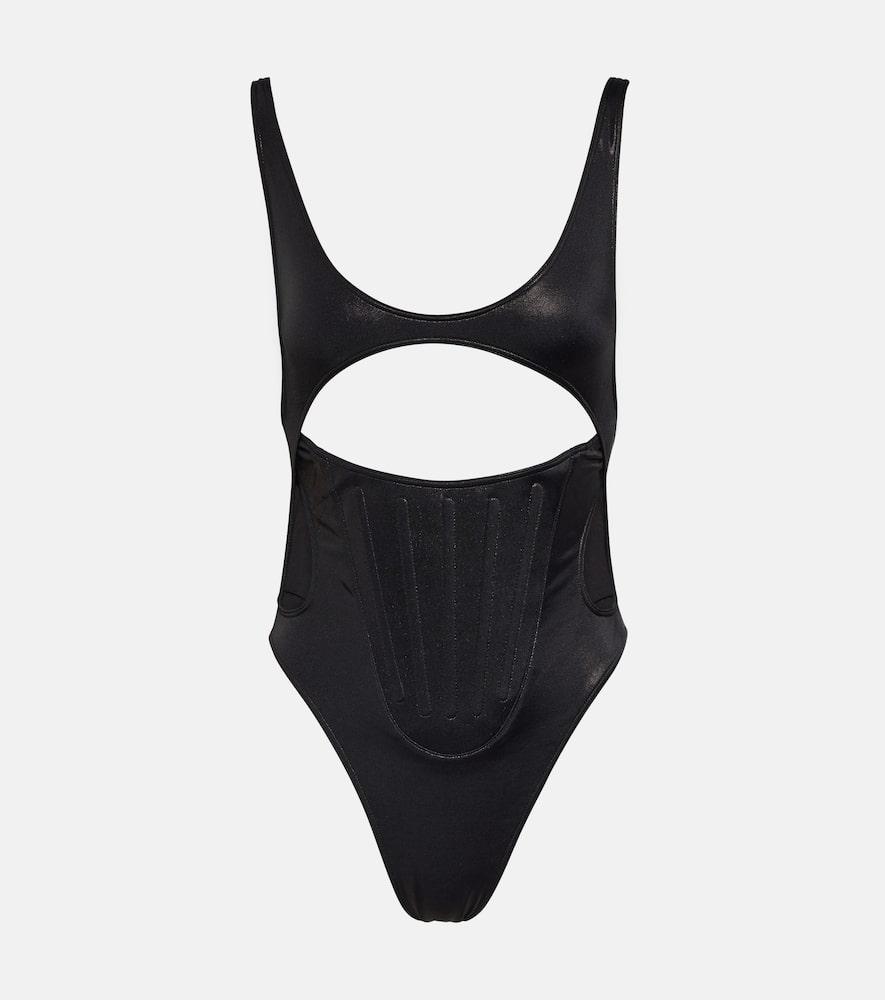 mugler cutout swimsuit