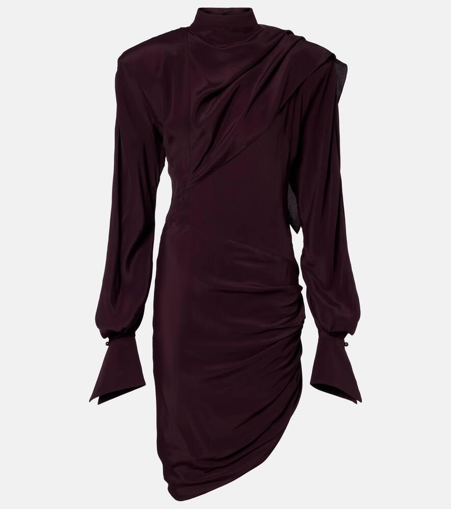 mugler draped asymmetric minidress