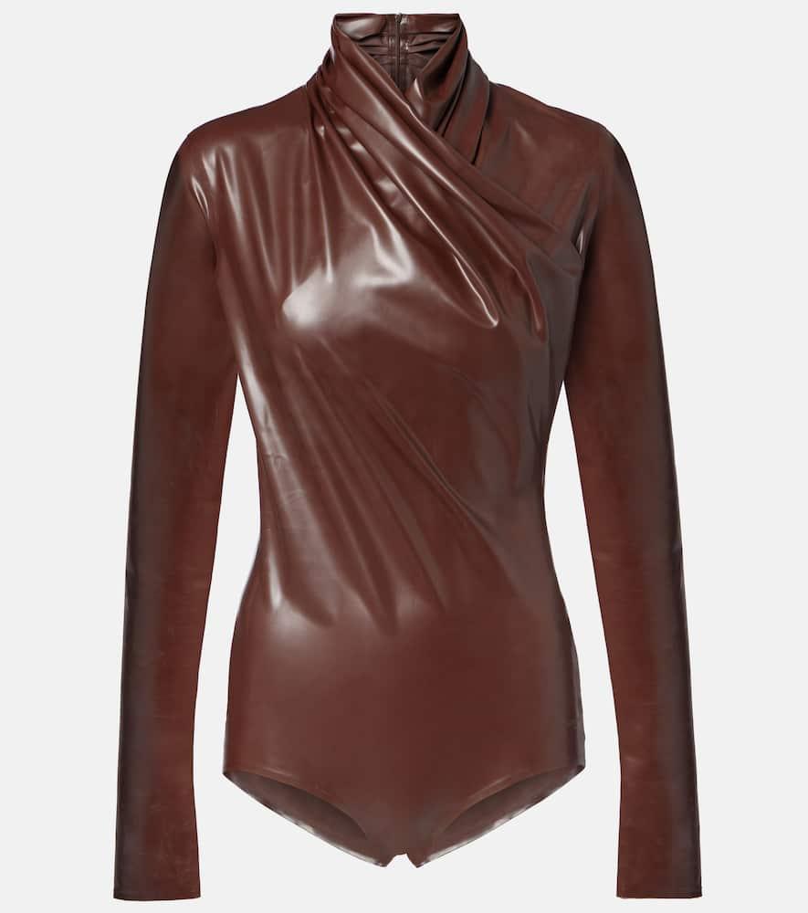 mugler draped bodysuit