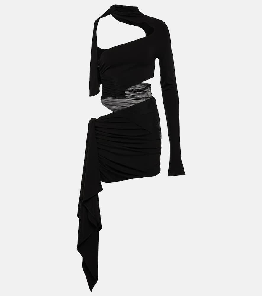 mugler draped cutout minidress