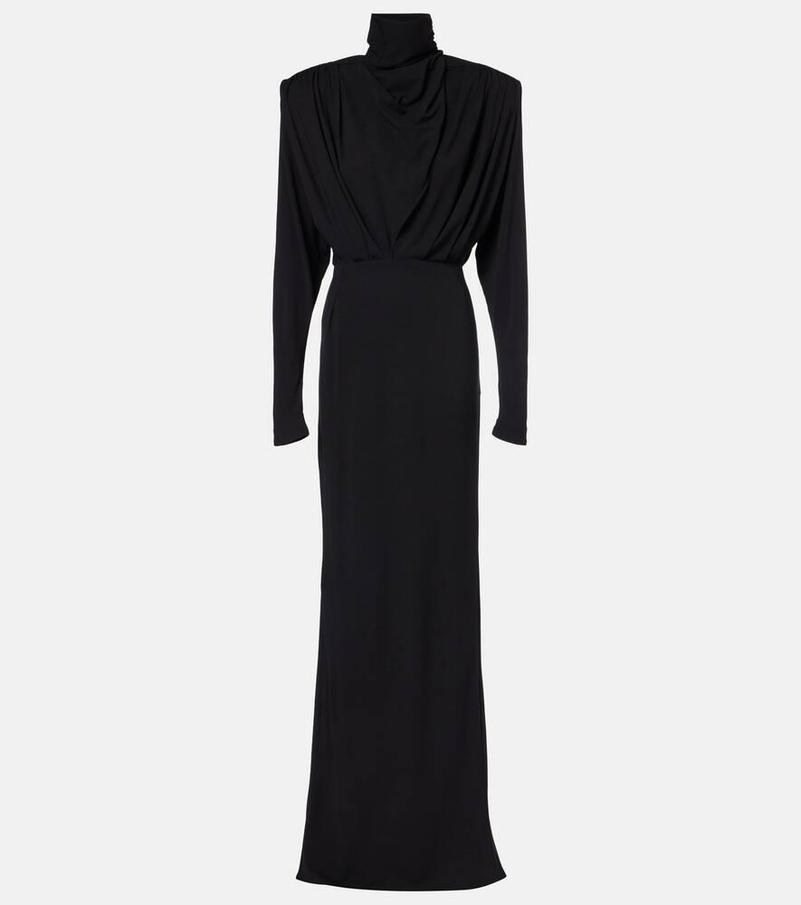 mugler draped jersey gown