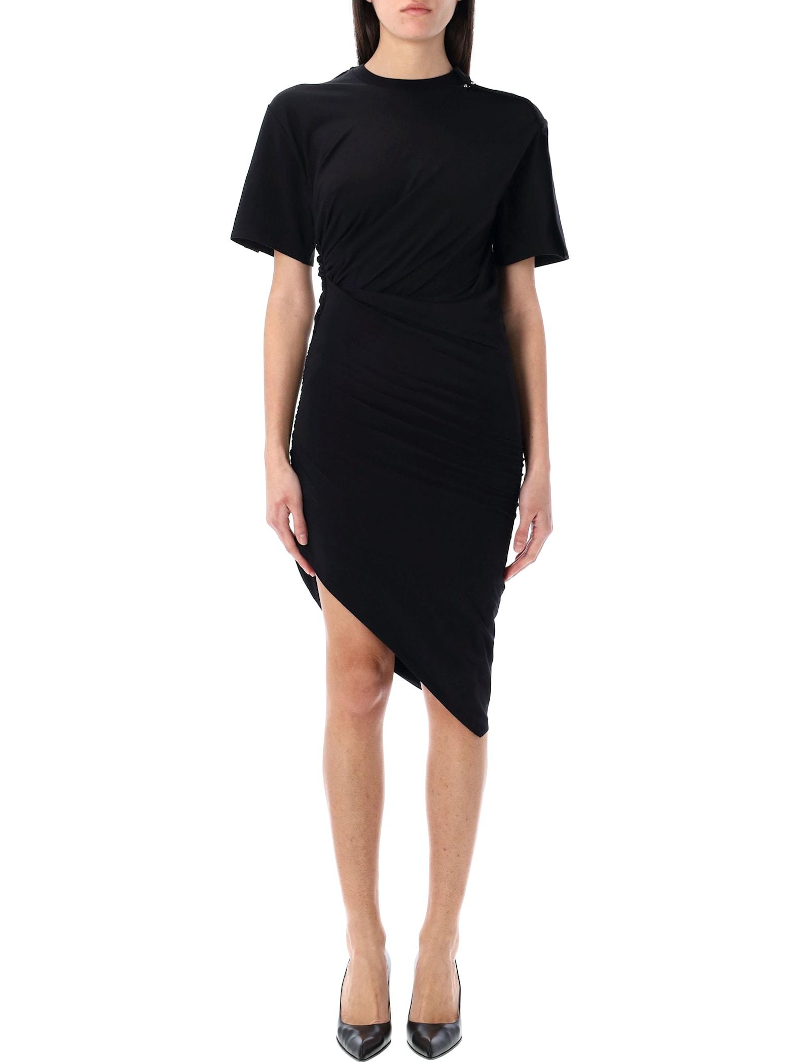 mugler draped pierced day dress