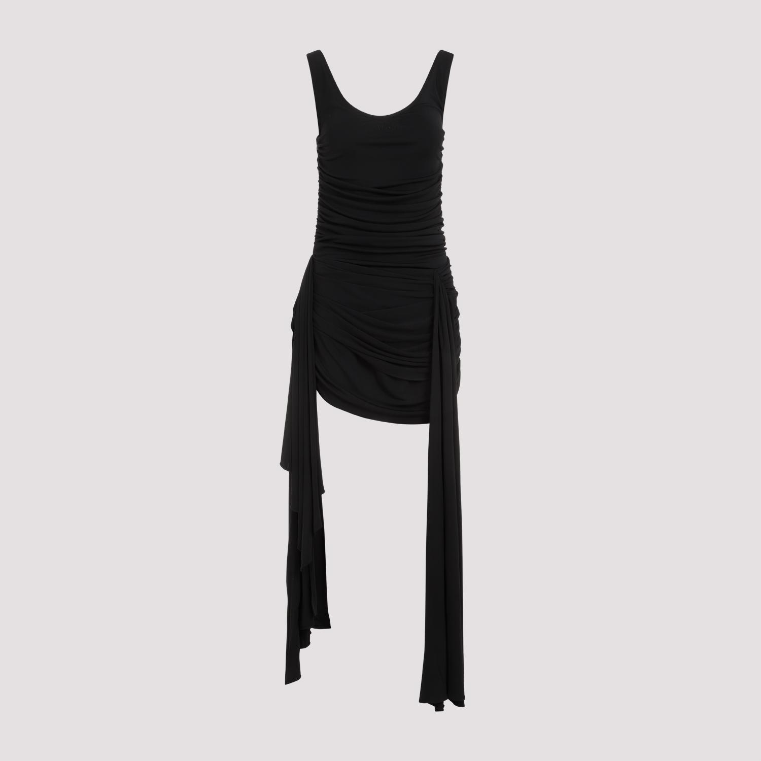 mugler dress black viscose polyamide - women