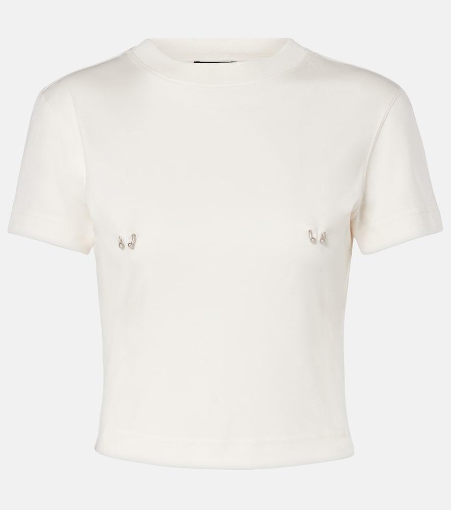 mugler embellished cotton jersey t