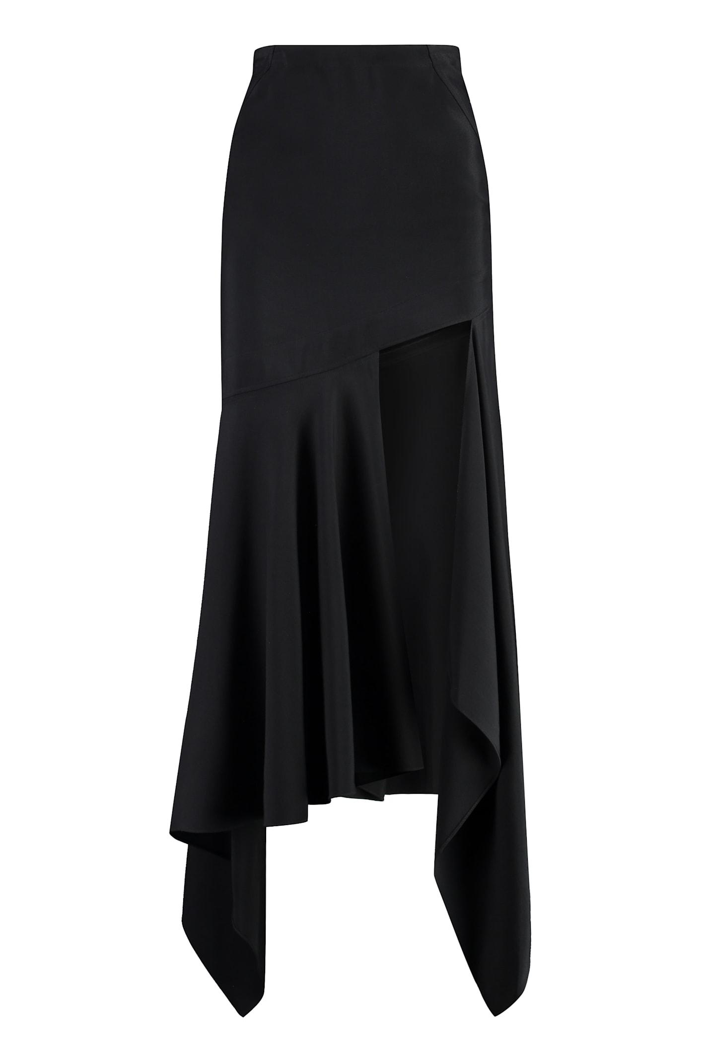 mugler gabardine midi skirt