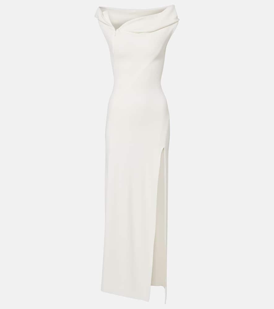 mugler hooded asymmetric jersey gown