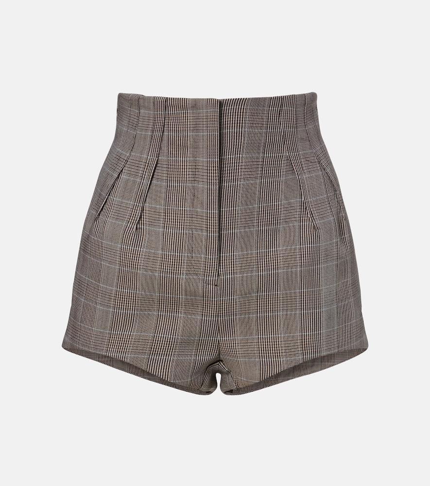 mugler houndstooth virgin wool shorts