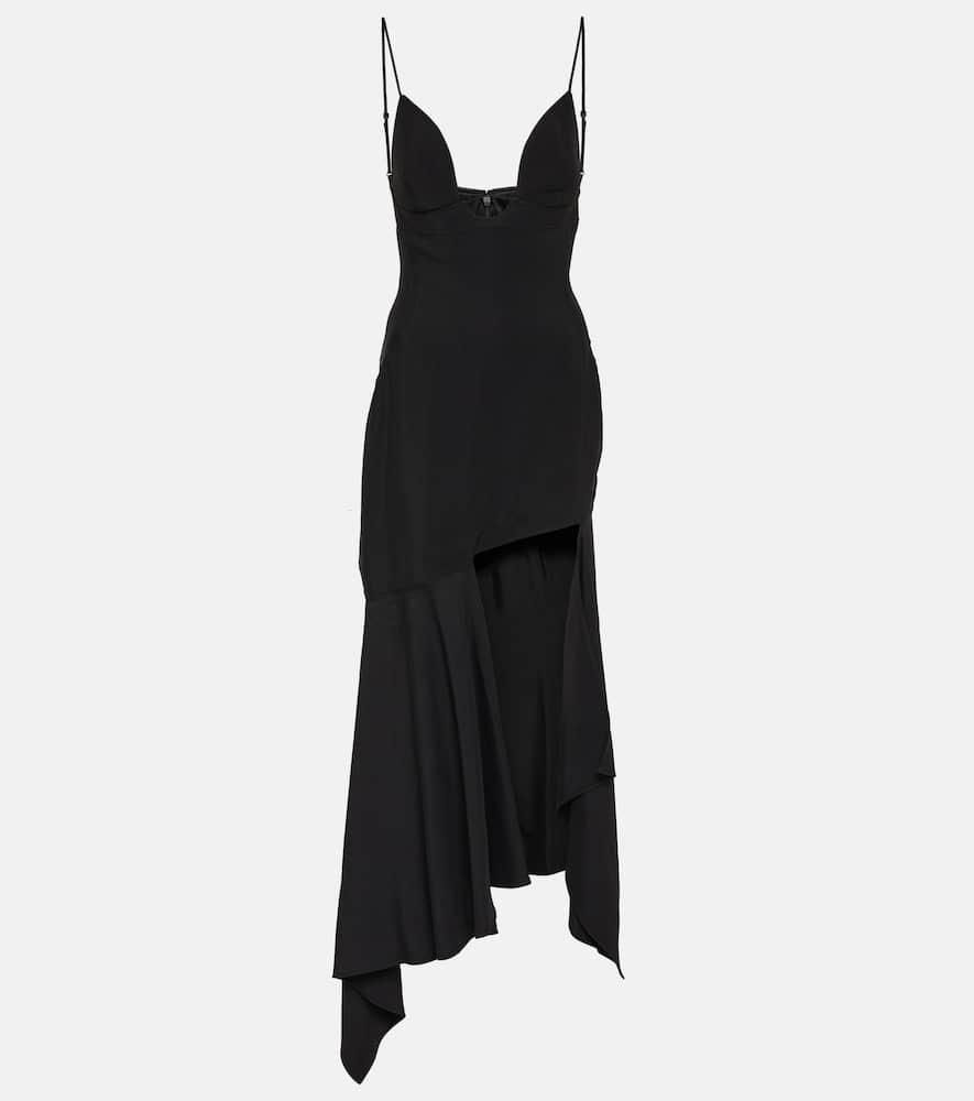 mugler paneled midi dress