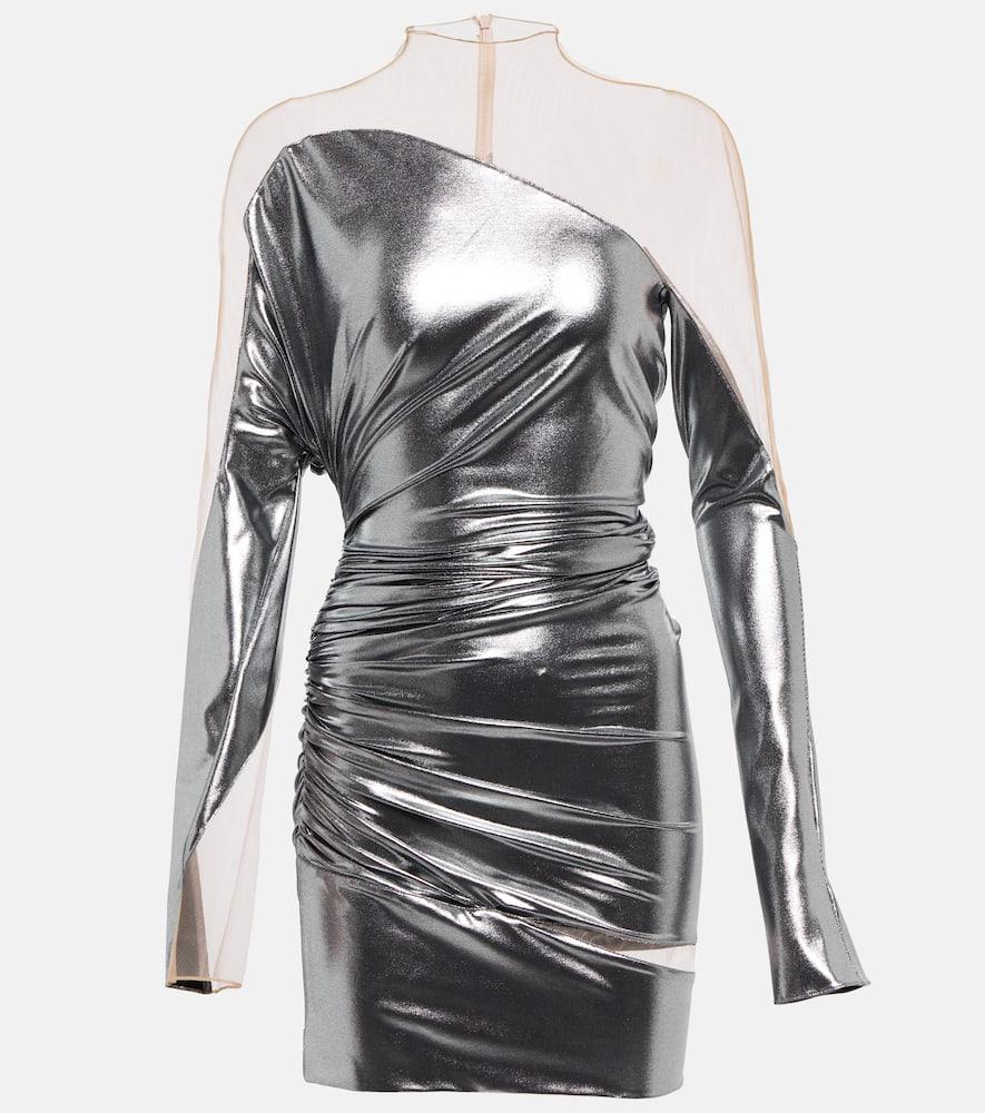 mugler paneled minidress