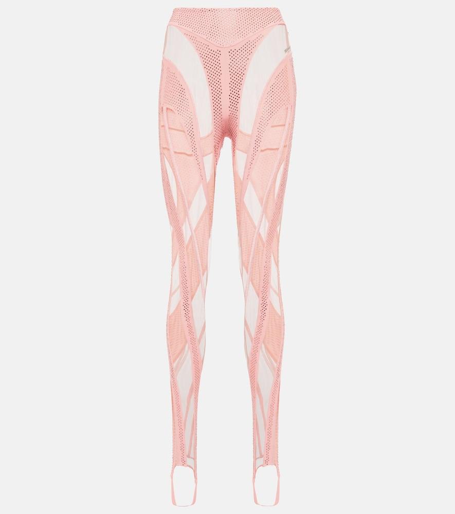 mugler paneled stirrup leggings