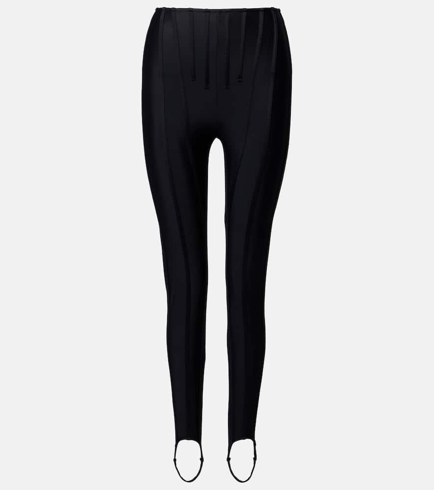 mugler paneled stirrup leggings