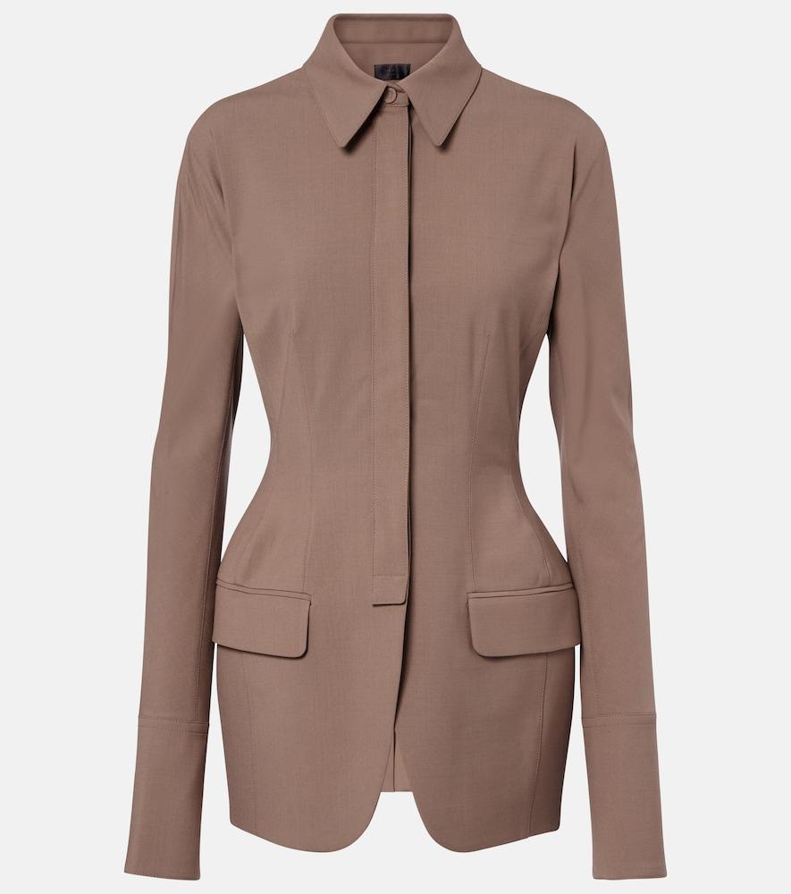 mugler peplum jacket