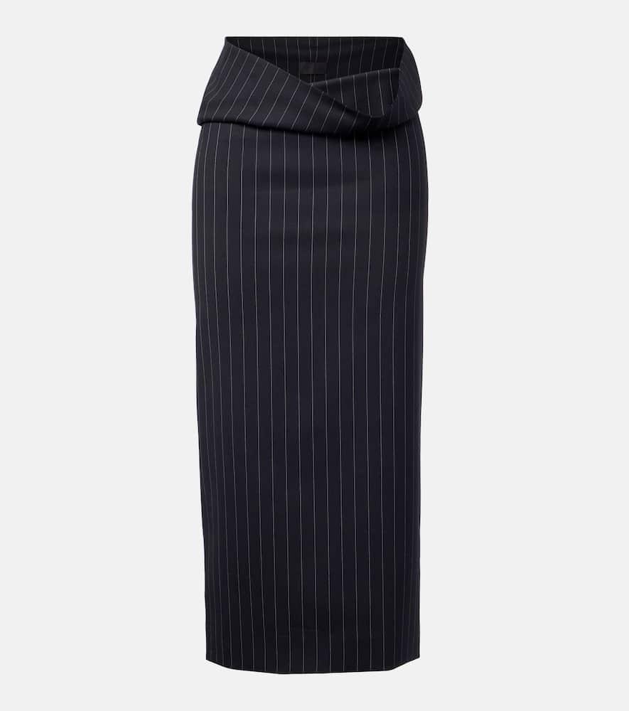 mugler pinstripe wool pencil skirt