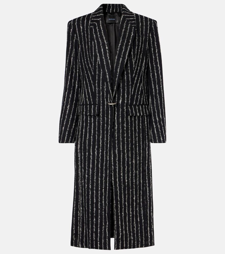 mugler pinstripe wool